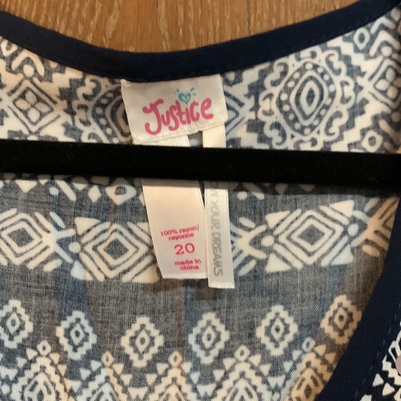 Justice Navy patterned Racerback Tank - Picture 4 of 4